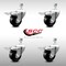 Service Caster 3.5 Inch SS Phenolic Swivel 1/2 Inch Threaded Stem Caster Set Total Lock Brake SCC SCC-SSTSTTL20S3514-PHS-121315-4 - alternate 4